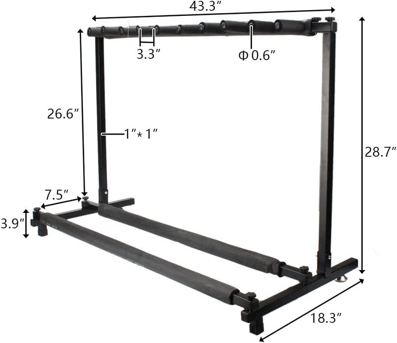 Kcelarec Multi Guitar Stand Rack with Folding Design,Portable Black Guitar Holder for Classical Acoustic, Electric, Bass Guitar and Guitar Bag (9 Holder) - Image 2